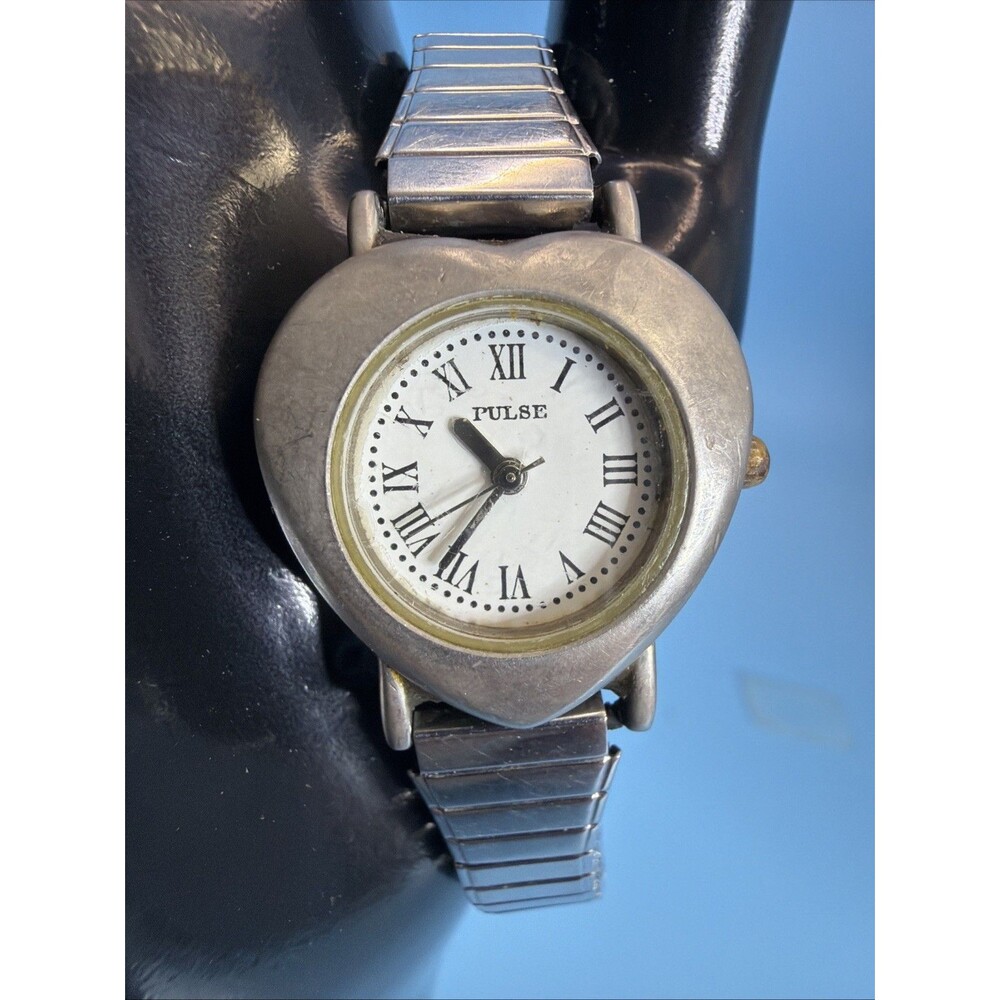 Vintage Ladies Pulse Quartz Watch Stretch Stainless Band New Battery